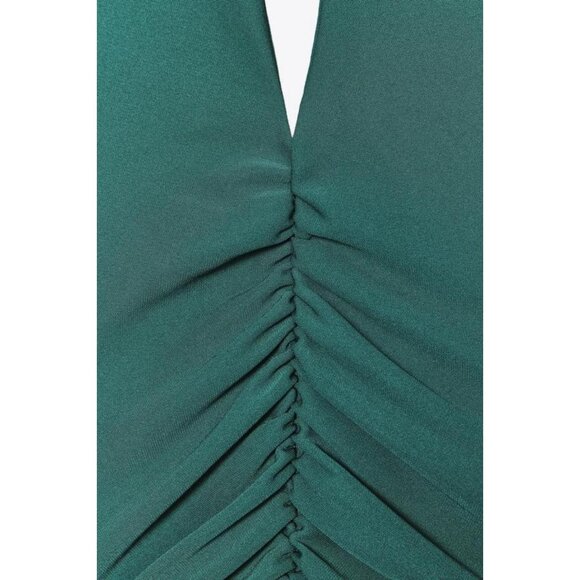 ZARA GATHERED HALTERNECK MAXI DRESS - Picture 9 of 9